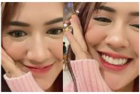 Happy Asmara mengunggah foto dirinya menggunakan lagi mengekspresikan wajahnya di Akun Instagramnya pada Kamis 9 Februari 2023.