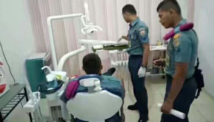 Siap Hadapi Renang dan Dayung Selat Sunda 2018, Personil Yonmarhanlan IV Check Up di Dinkes Lantamal IV