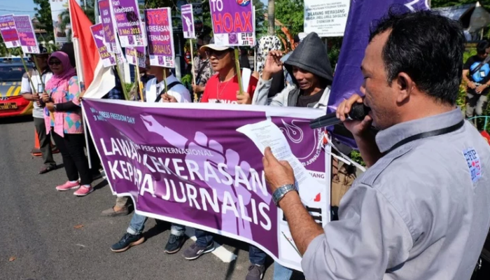 Hari Kebebasan Pers Dunia, AJI TanjungpinangGelar Aksi Damai