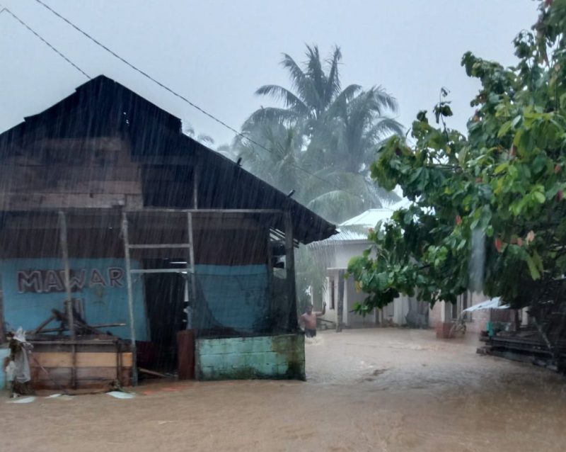 Salah satu wilayah Pesisir Selatan yang terendam Banjir akibat guyuran hujan deras