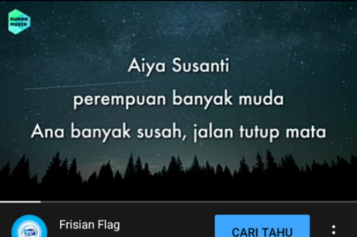 Tangkapan layar lirik lagu Aiya Susanti dari channel YouTube @RumahMusik