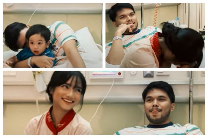 jepretan layar video saat Fujianti Utami menjenguk Thariq Halilintar