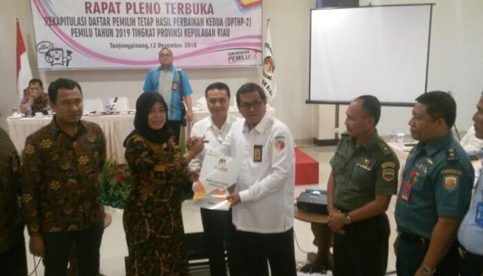 Sebanyak 1.229.424 Jiwa di Tetapkan KPU Pada DPTHP-2 Tingkat Provinsi Kepri