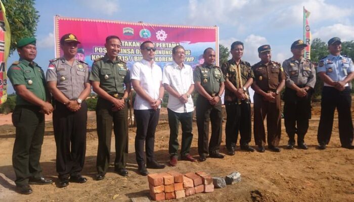 Resmikan Pembangunan Pos Babinsa Koramil 02 Bintim di Kalang Batang, Danrem 033/WP : Kita Harus Dukung Kawasan Bebas Perdagangan