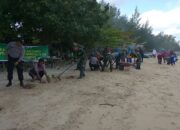 HPSN 2019, Kodim 0315/Bintan Melalui Koramil 03/Binut Bersihkan Sampah di Pantai Sakera Tanjung Uban Utara