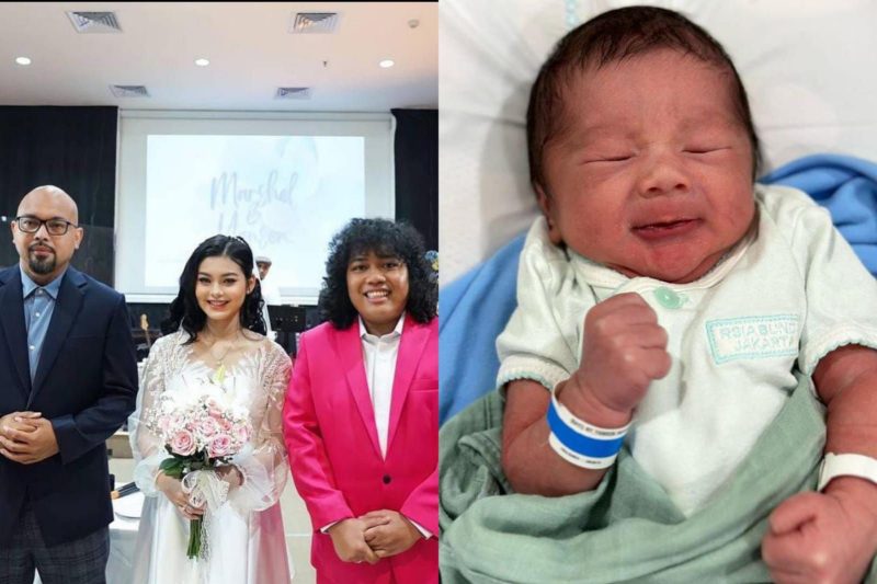 Foto Marshel Widianto bersama istrinya dan buah hatinya