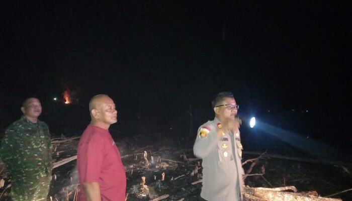 Sengaja Membakar Hutan dan Lahan Untuk Perkebunan Nanas, Dua orang Pria Diringkus Polsek Gunung Kijang