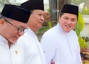 Kompak Jokowi Bersama Erick Thohir Dan Prabowo Memakai Sarung Dalam Hari Santri 2023