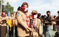 Marlin Ajak Pramuka Putri Sosialisasikan Penggunaan Masker