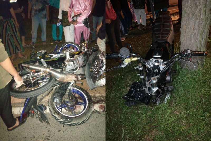 Momen kecelakaan maut di Trans Barelang antara dua unit motor