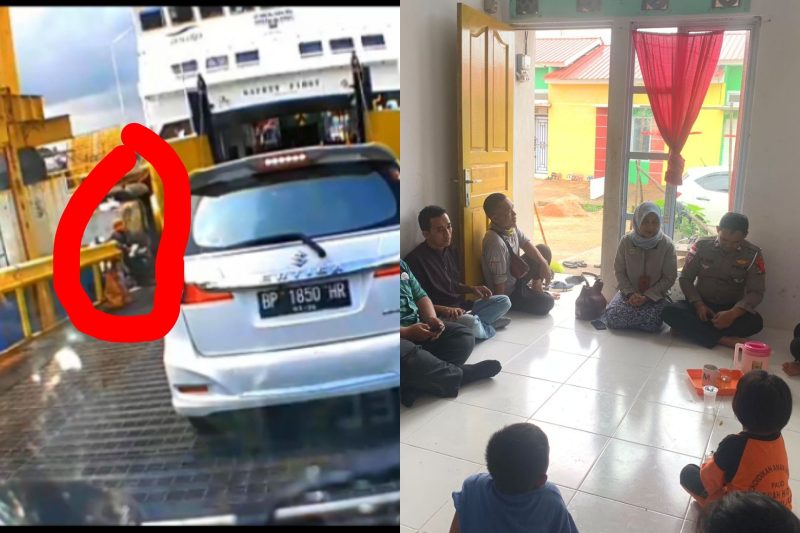 Detik detik Pengendara sepeda motor yang terjebur ke laut di Pelabuhan Tanjung Uban dan saat korban berada di kediamannya di Batam
