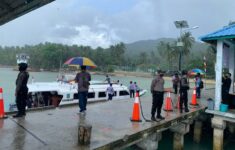 Ratusan Personil Gabungan Polres Anambas Bersama Instansi Terkait Lakukan Pengamanan Kunker Menkopolhukam dan Mendagri