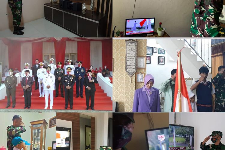 Foto serangkaian kegiatan upacara peringatan HUT RI Tahun 2020 oleh Kogabwilhan 1 Tanjungpinang