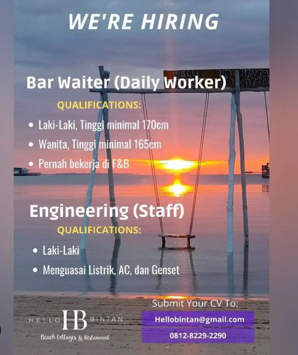 Postingan Lowongan Kerja Hello Bintan