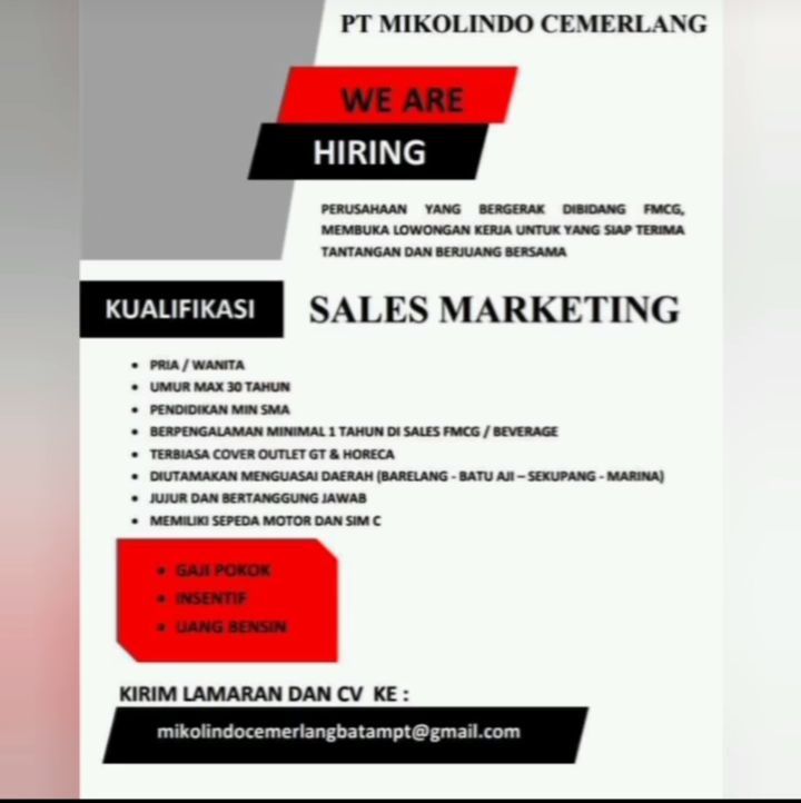 Postingan Lowongan Kerja PT Mikolindo Cemerlang