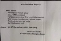 Postingan Lowongan Kerja PT Bandar Victory Shipyard