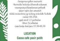Postingan Lowongan Kerja Cassa Cafe