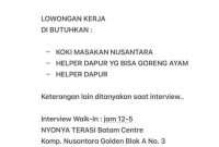 Postingan Lowongan Kerja Nyonya Terasi
