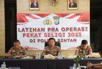 Wakapolres Bintan pimpin Latpra ops Pekat Seligi 2023