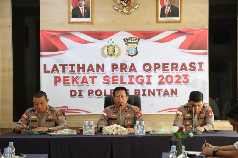 Wakapolres Bintan pimpin Latpra ops Pekat Seligi 2023
