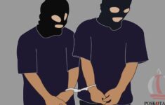 ilustrasi dua pria diborgol