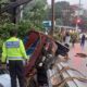 Diduga Rem Blong Satu Unit Lori Terbalik Di Traffic Light Kota Piring