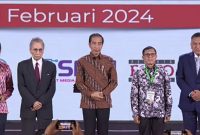 Presiden Jokowi dalam menghadiri puncak Peringatan HPN di Jakarta, Selasa (20/2/2024)