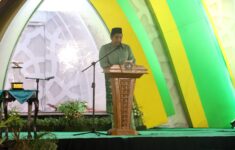 Bupati Bintan Roby Kurniawan ketika menyampaikan sambutan pada pembukaan MTQH, Senin (22/4/2024)