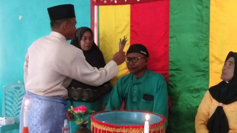 Pelatihan tepuk tepung tawar oleh PKK dan Pemerintah Desa Linau Kabupaten Lingga, Sabtu (28/12/2024) foto: Herdoni