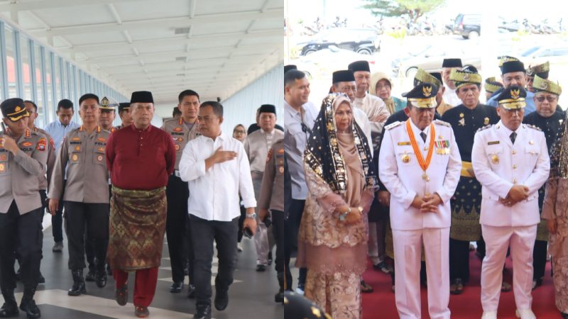 Rombongan Polda Kepri tiba di Pelabuhan Sri Bintan Pura Tanjungpinang dan Prosesi Tepuk Tepung Tawar, Sabtu (1/3/2025) foto: Polresta Tanjungpinang 