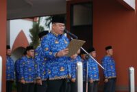 Sekda Bintan membacakan amanat resmi dari Kepala Badan Pembinaan Ideologi Pancasila, Senin (2/6/2025) foto: Istimewa 