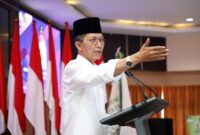 Amsakar Achmad dalam menghadiri pelantikan pengurus BWI Batam, Rabu (13/8/2025) foto: Istimewa 