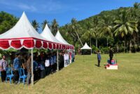 Upacara HUT ke-80 RI di Jemaja Barat, Minggu (17/8/2025) foto: Wan Yudi 