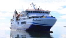 Roro KMP Bahtera Nusantara saat uji coba sandar di Kuala Maras, Sabtu (20/9/2025) foto: Wan Yudi