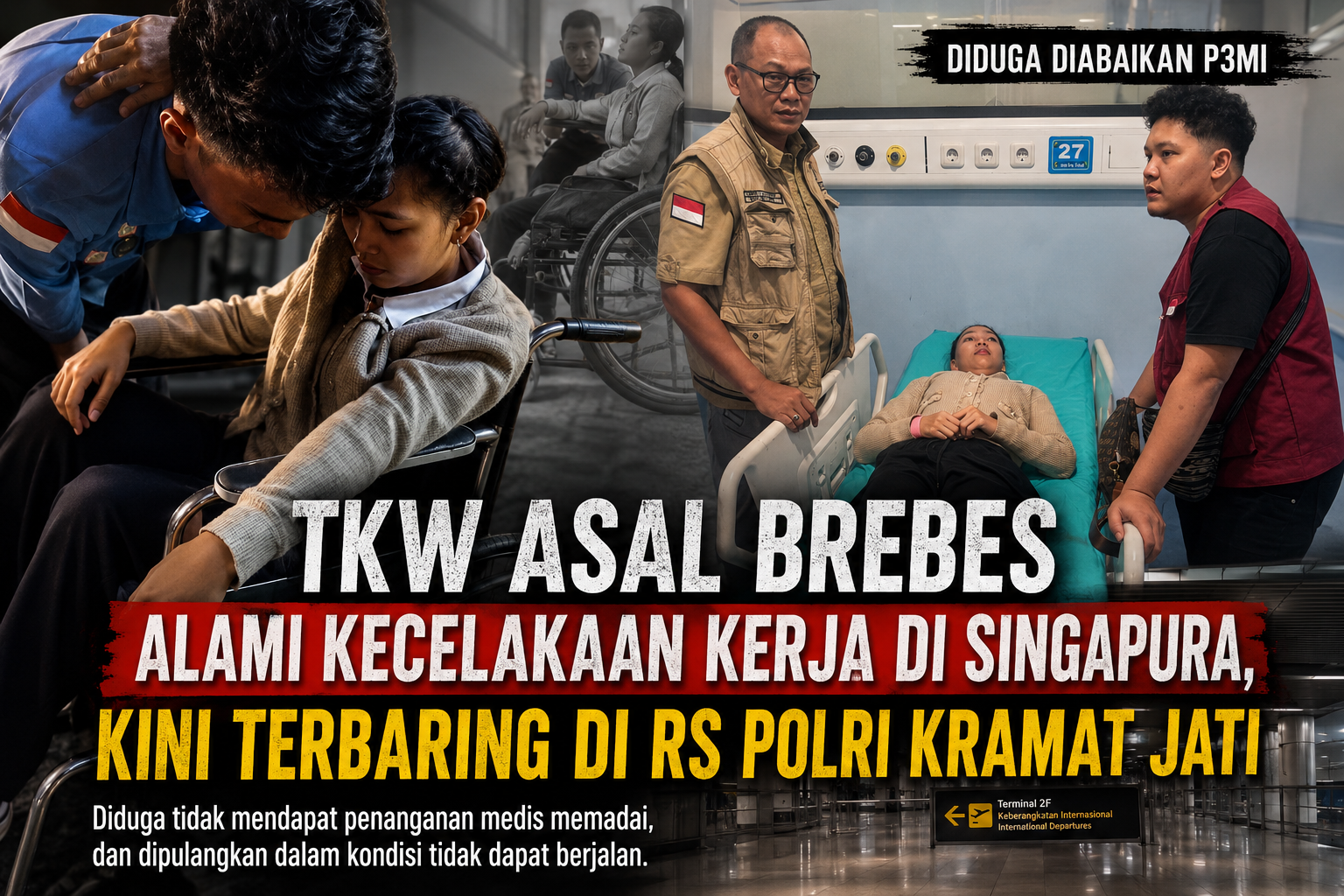 TKW Asal Brebes Alami Kecelakaan Kerja di Singapura Diduga Diabaikan P3MI Kini Terbaring di RS Polri Kramat Jati